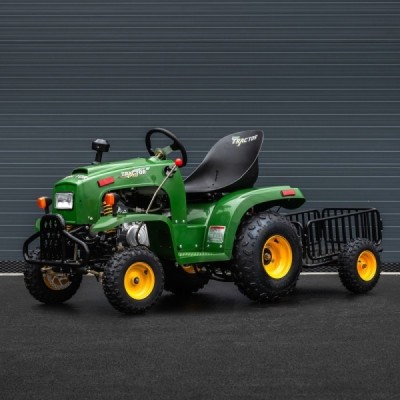 Dìtský zahradní traktor Leramotors 110 ccm s pøívìsným vozíkem | Ideální pomocník na zahradu